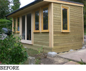 Wood Protector – from sample to stunning shed, before